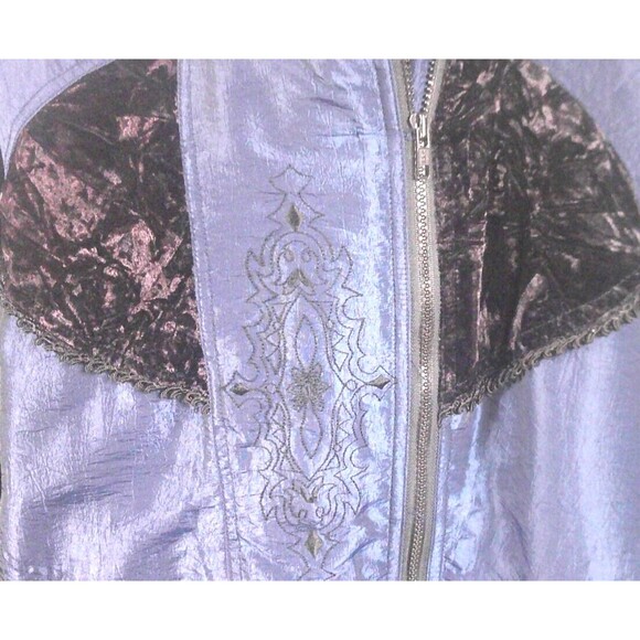 Vintage G4000 Navy Blue Puffer Coat Jacket Quilt Lined Embroidered Ladies Large - Picture 4 of 8